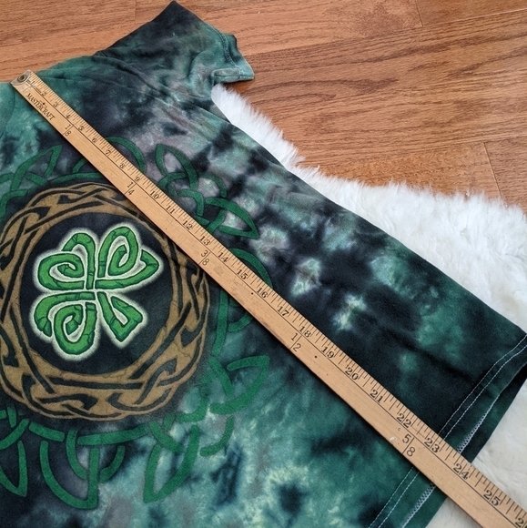 Vintage tie dye Irish Celtic tee t-shirt Green St. Patrick's day crew ne… - Picture 3 of 7